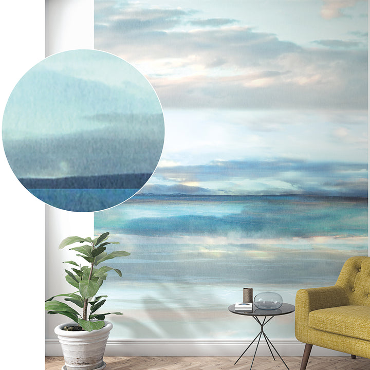 Wallpaper-Panel Sea Morning 4h. for Bedroom Living Room Kitchen 2.12x2.7m Smart Art Easy