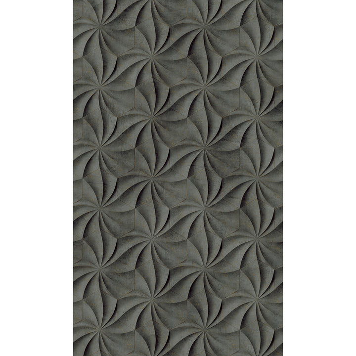 Wallpaper-Panel 3D Spirals Gray 3p. for Bedroom Living Room Kitchen 1.59x2.7m Smart Art Easy