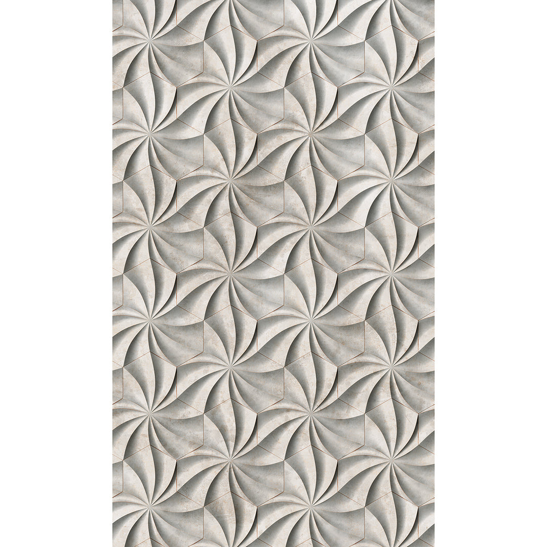 Wallpaper-Panel 3D Spirals Beige 3h. for Bedroom Living Room Kitchen 1.59x2.7m Smart Art Easy