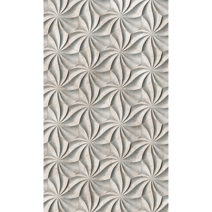 Wallpaper-Panel 3D Spirals Beige 3h. for Bedroom Living Room Kitchen 1.59x2.7m Smart Art Easy