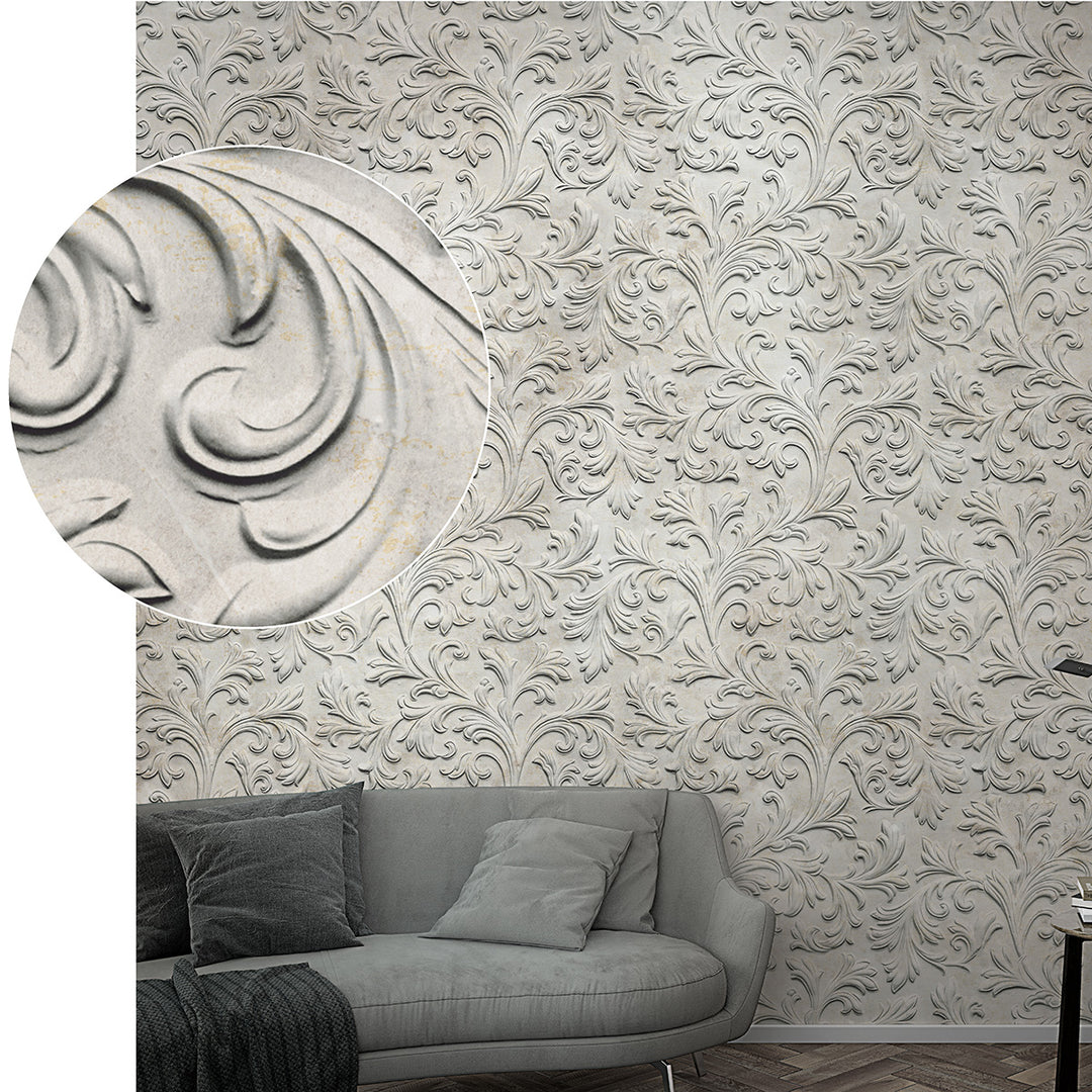Wallpaper-Panel 3D ornaments Beige 3h. for Bedroom Living room Kitchen 1.59x2.7m Smart Art Easy