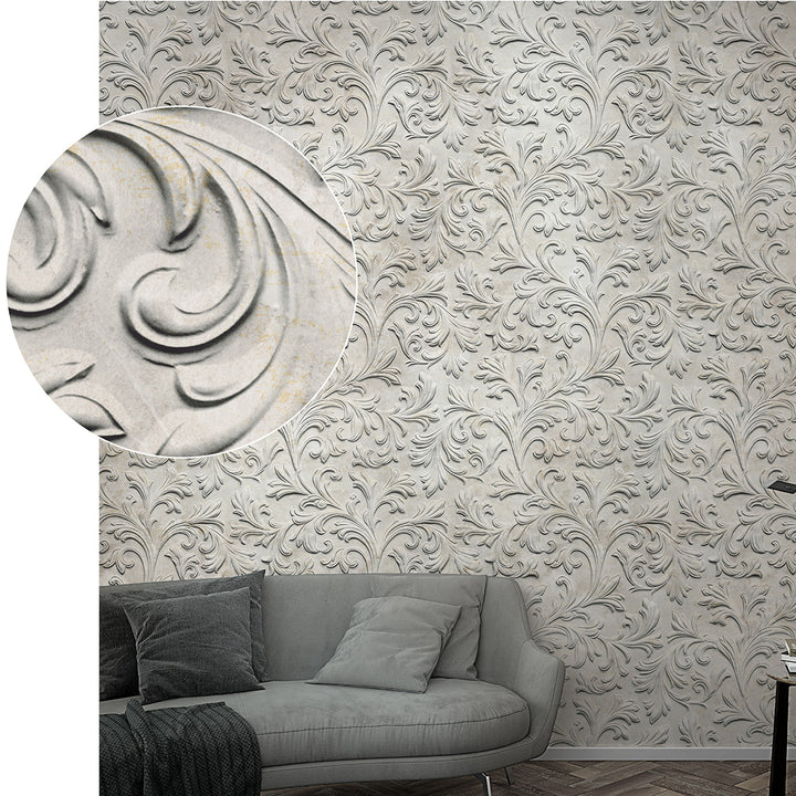 Wallpaper-Panel 3D ornaments Beige 3h. for Bedroom Living room Kitchen 1.59x2.7m Smart Art Easy