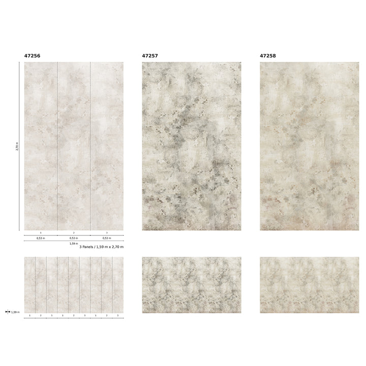 Wallpaper-Panel Stone Beige 3p. for Bedroom Living Room Kitchen 1.59x2.7m Smart Art Easy