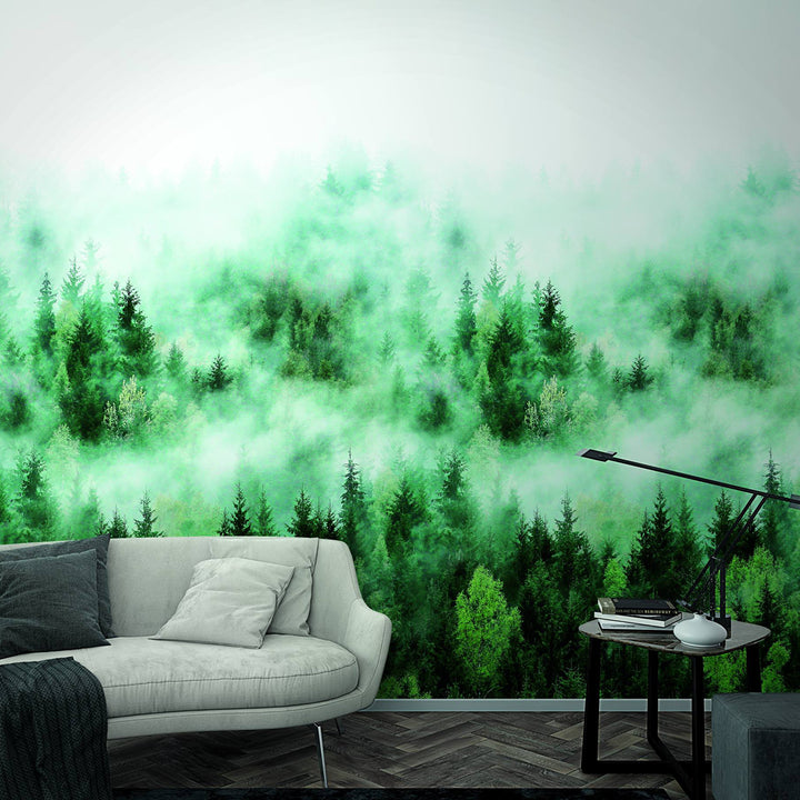 Wallpaper-Panel Pine Forest Green 3h. for Bedroom Living Room Kitchen 1.59x2.7m Smart Art Easy