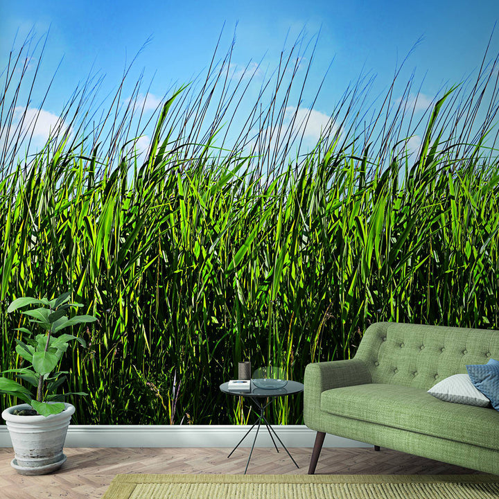 Wallpaper-Panel Reeds 3h. for Bedroom Living Room Kitchen 1.59x2.7m Smart Art Easy