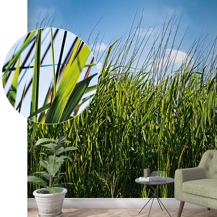 Wallpaper-Panel Reeds 3h. for Bedroom Living Room Kitchen 1.59x2.7m Smart Art Easy
