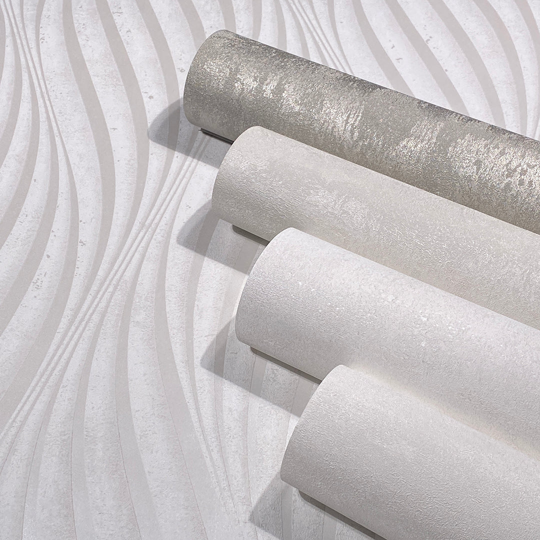 Silk Effect Wallpaper City Shine 0.53x10.05 m for Bedroom Living Room Satin Beige