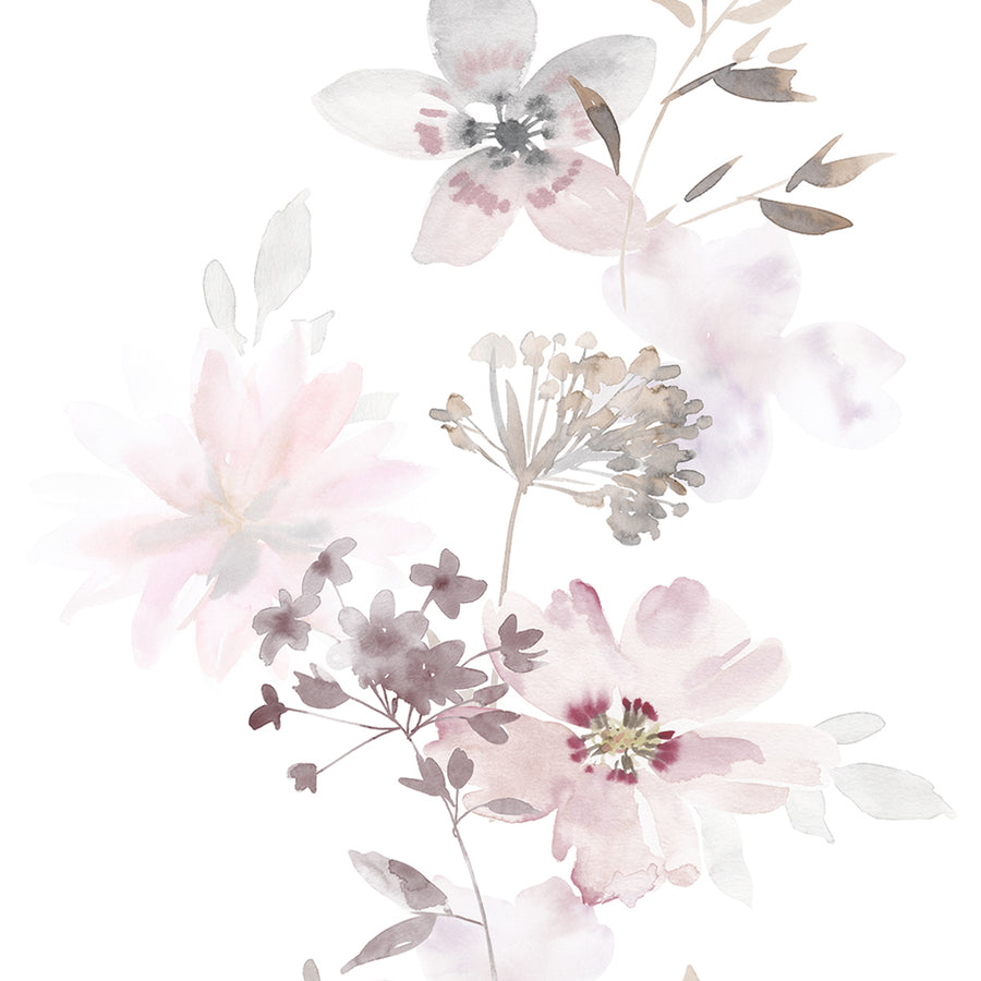 Високоустойчив Винилов Тапет Акварелни цветя Розово бяло Каракас