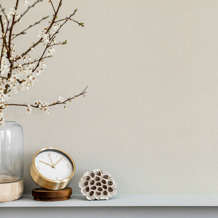 Високоустойчив Винилов Тапет Едноцветен Кремаво плат Каракас