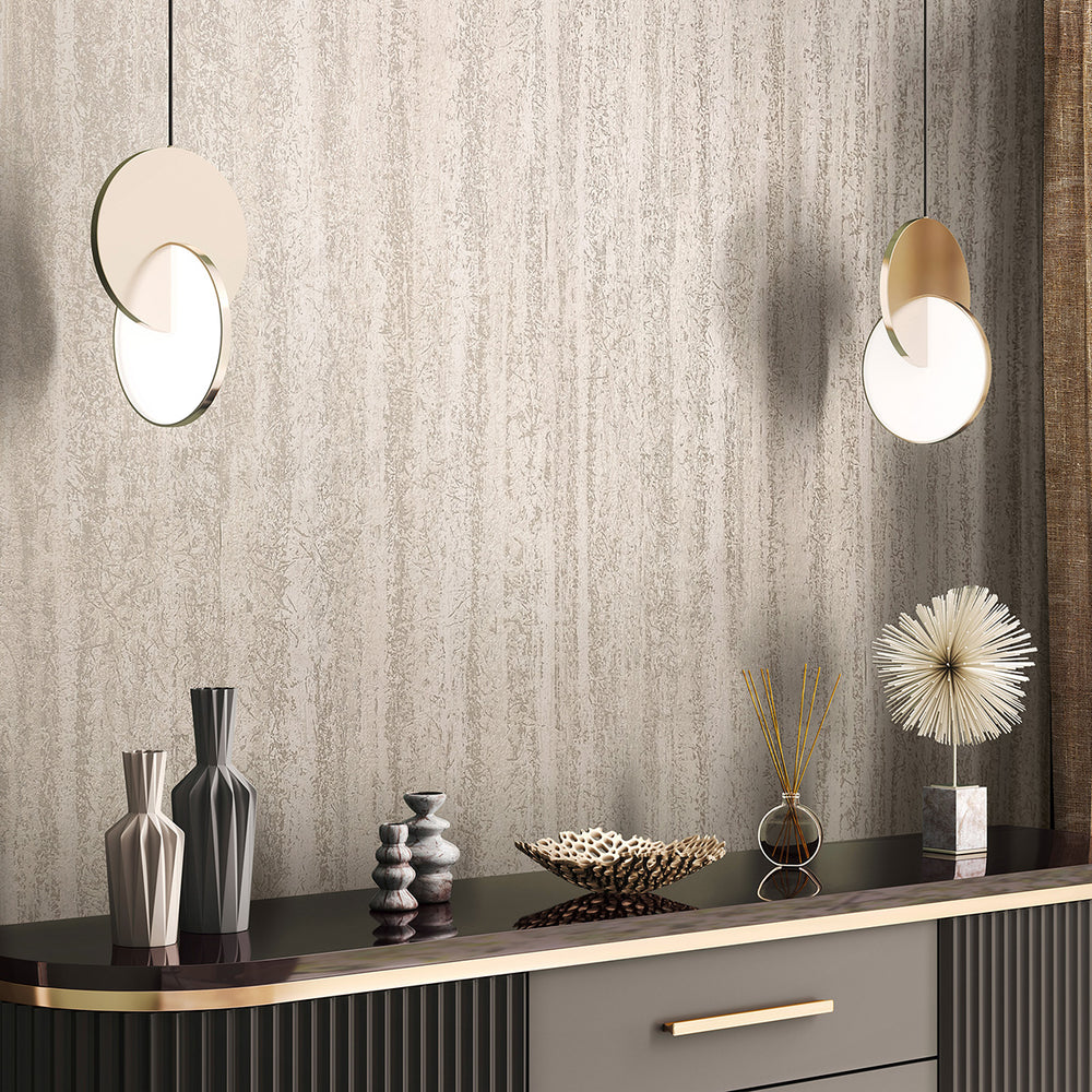 Високоустойчив Винилов Тапет Мазилка вертикал Бежово Каракас