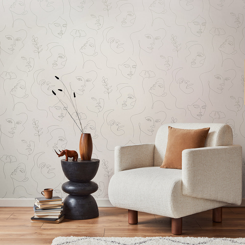 Високоустойчив Винилов Тапет Лица Бежово Каракас