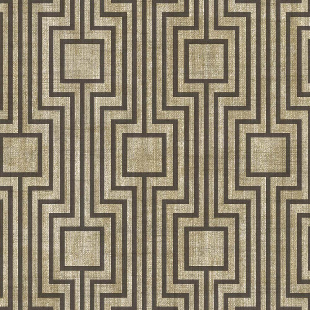 Тапет Ню Елегaнца кафяви квадрати лабиринт беж-сиво