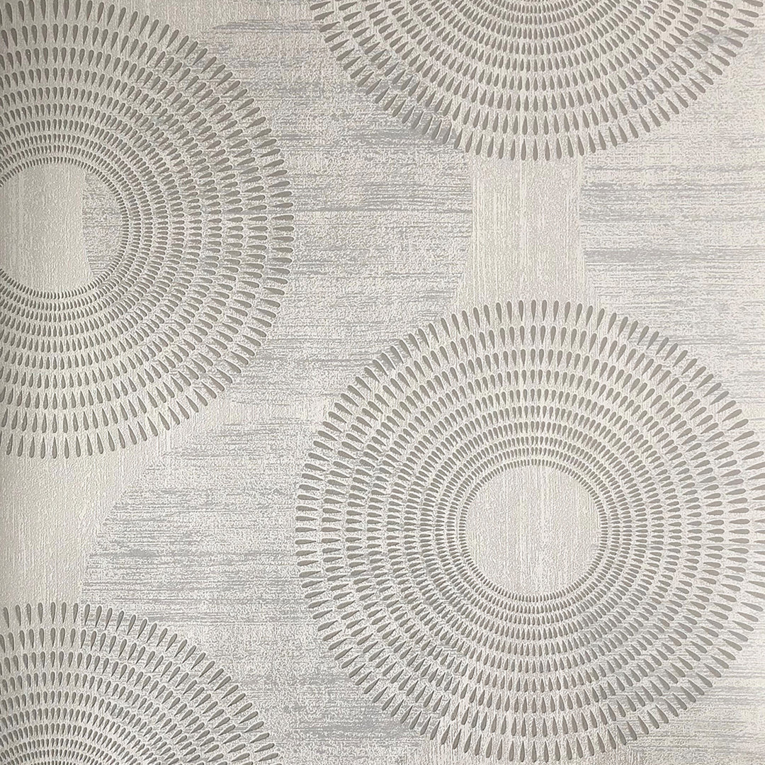 Vinyl Embossed Wallpaper Circles Gray for Bedroom Living Room Bestseller 4