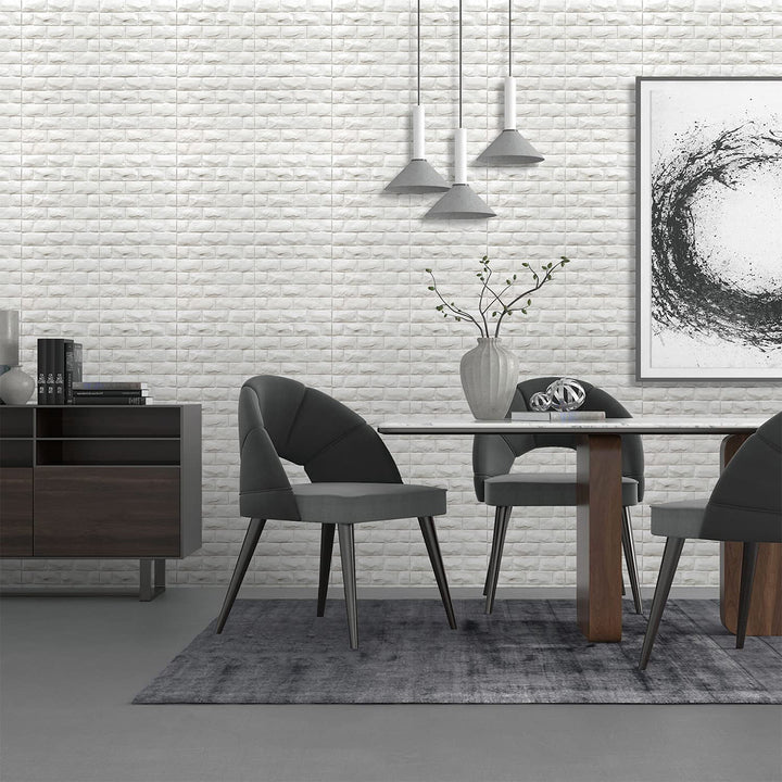 3D самозалепващ тапет-панел тухла бяло 70х77 см