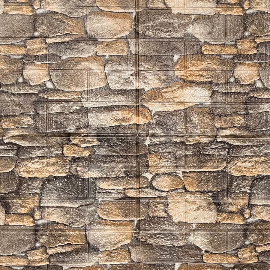 3D самозалепващ тапет-панел камък речен 70х77 см