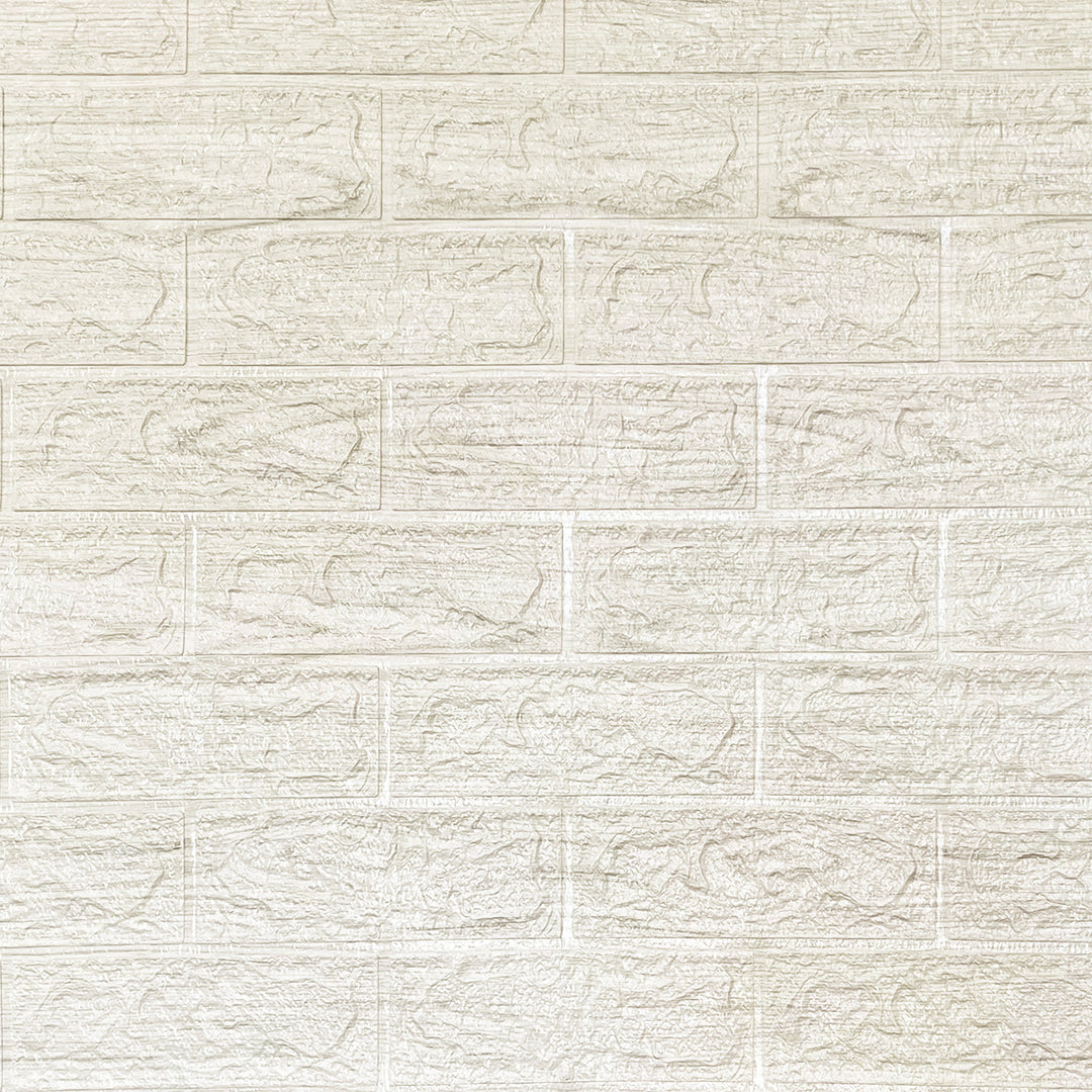 3D самозалепващ тапет-панел тухла кремаво 70х77 см