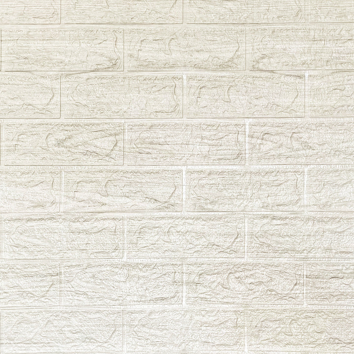 3D самозалепващ тапет-панел тухла кремаво 70х77 см