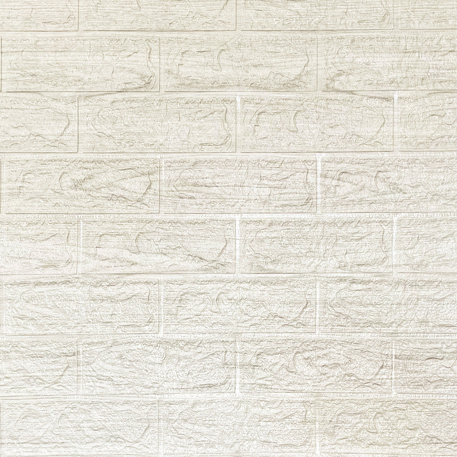 3D самозалепващ тапет-панел тухла кремаво 70х77 см