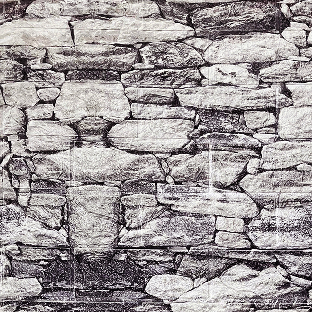3D самозалепващ тапет-панел камък натур сиво 70х77 см