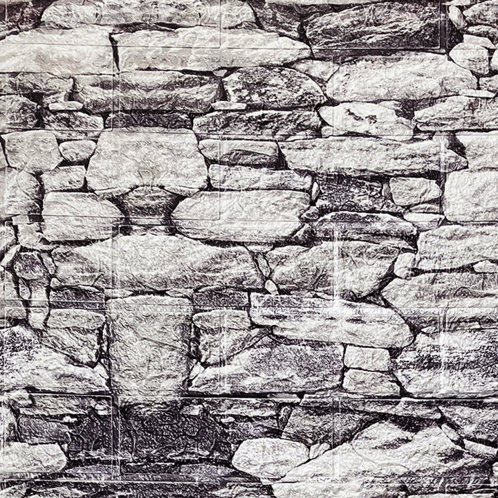 3D самозалепващ тапет-панел камък натур сиво 70х77 см