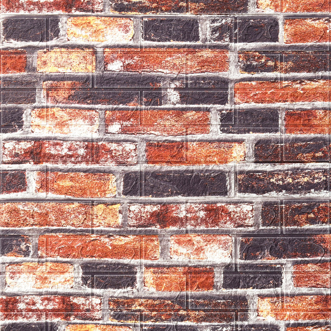 3D самозалепващ тапет-панел тухла червено 70х77 см