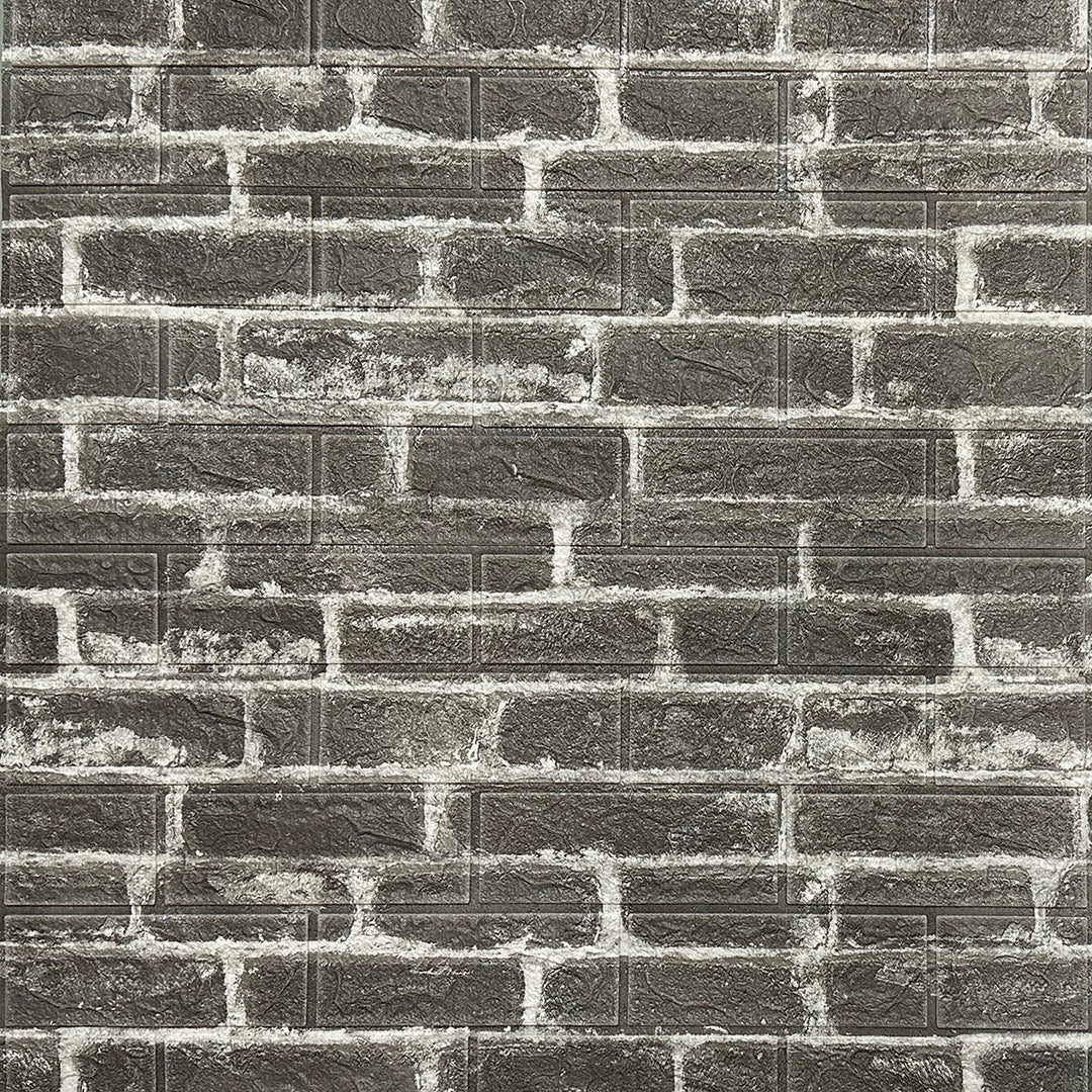 3D самозалепващ тапет-панел тухла сиво 70х77 см