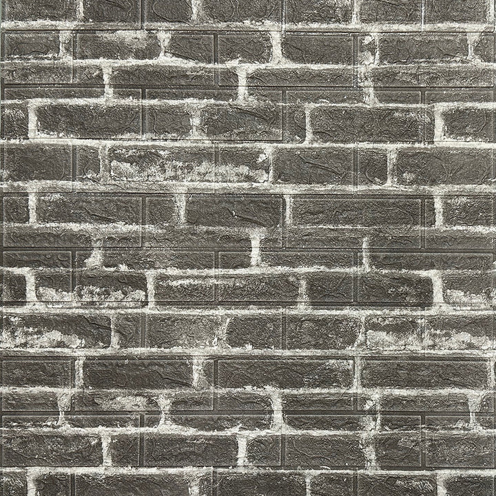 3D самозалепващ тапет-панел тухла сиво 70х77 см