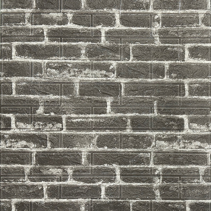 3D самозалепващ тапет-панел тухла сиво 70х77 см