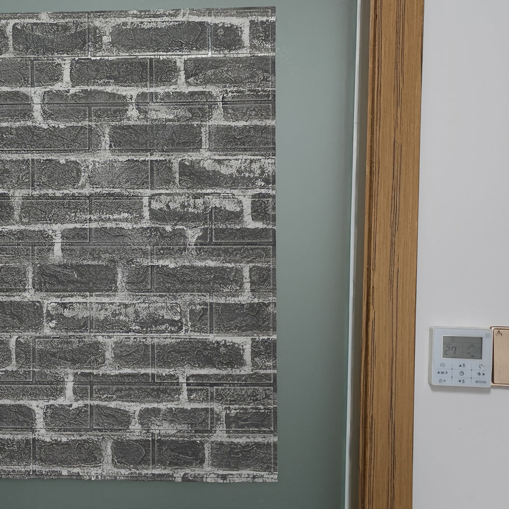 3D самозалепващ тапет-панел тухла сиво 70х77 см