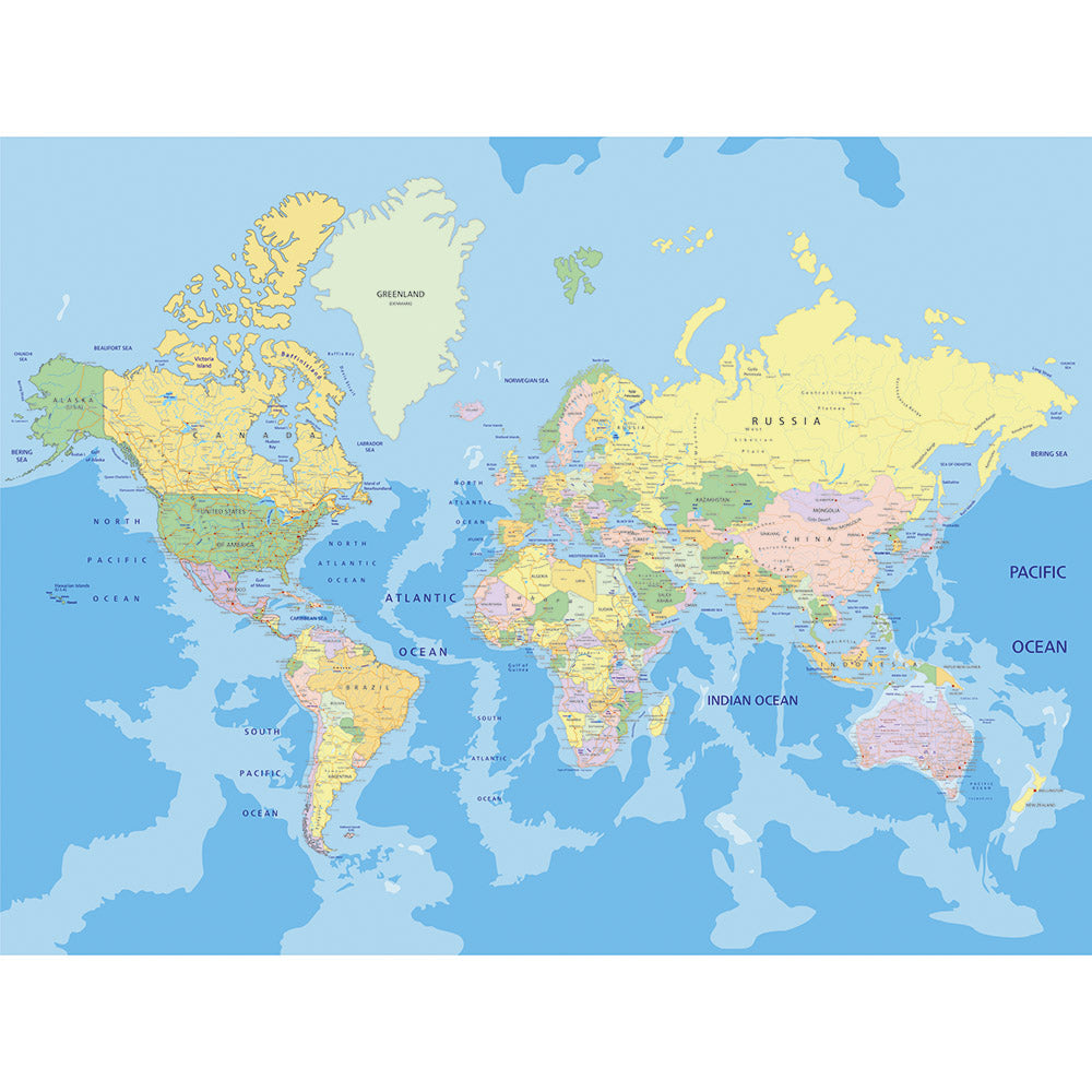 Photo wallpaper Fleece 360x270/4h World map