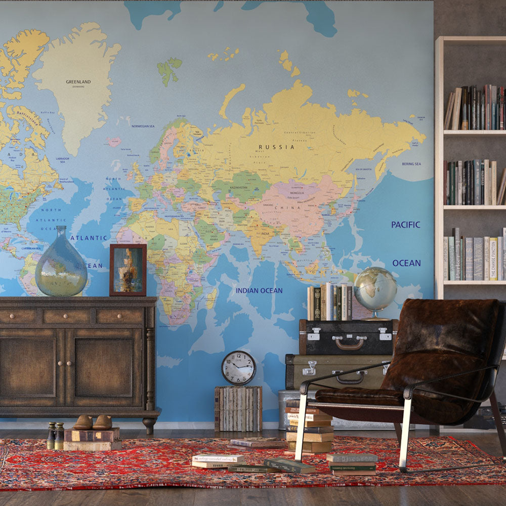 Photo wallpaper Fleece 360x270/4h World map