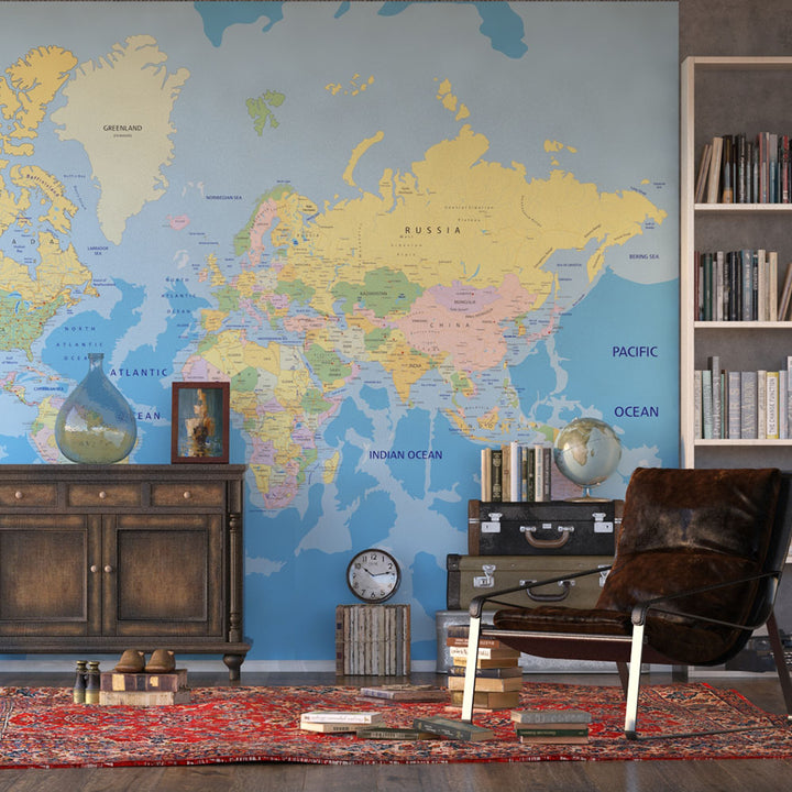 Photo wallpaper Fleece 360x270/4h World map