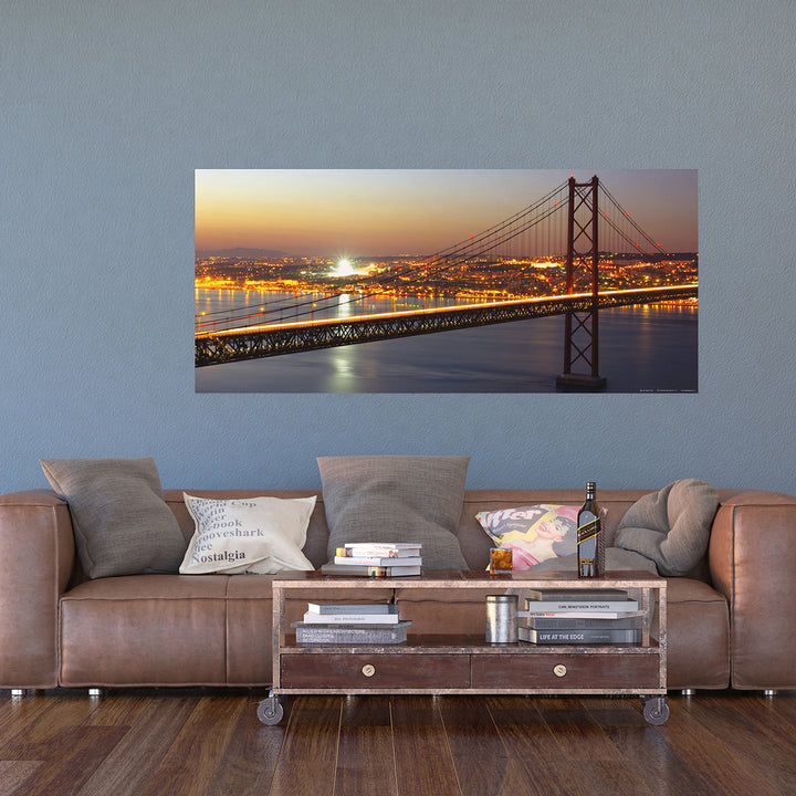 Photo wallpaper Fleece 202x90/1h Horiz. Golden Bridge