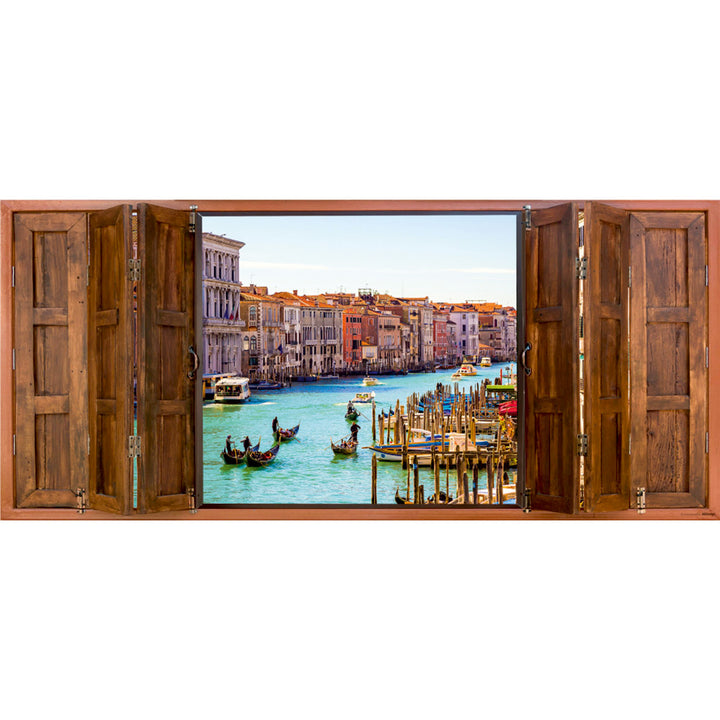 Photo Wallpaper Fleece 202x90/1h Horiz. Window Venice