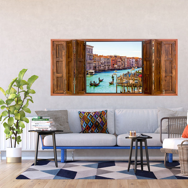 Photo Wallpaper Fleece 202x90/1h Horiz. Window Venice