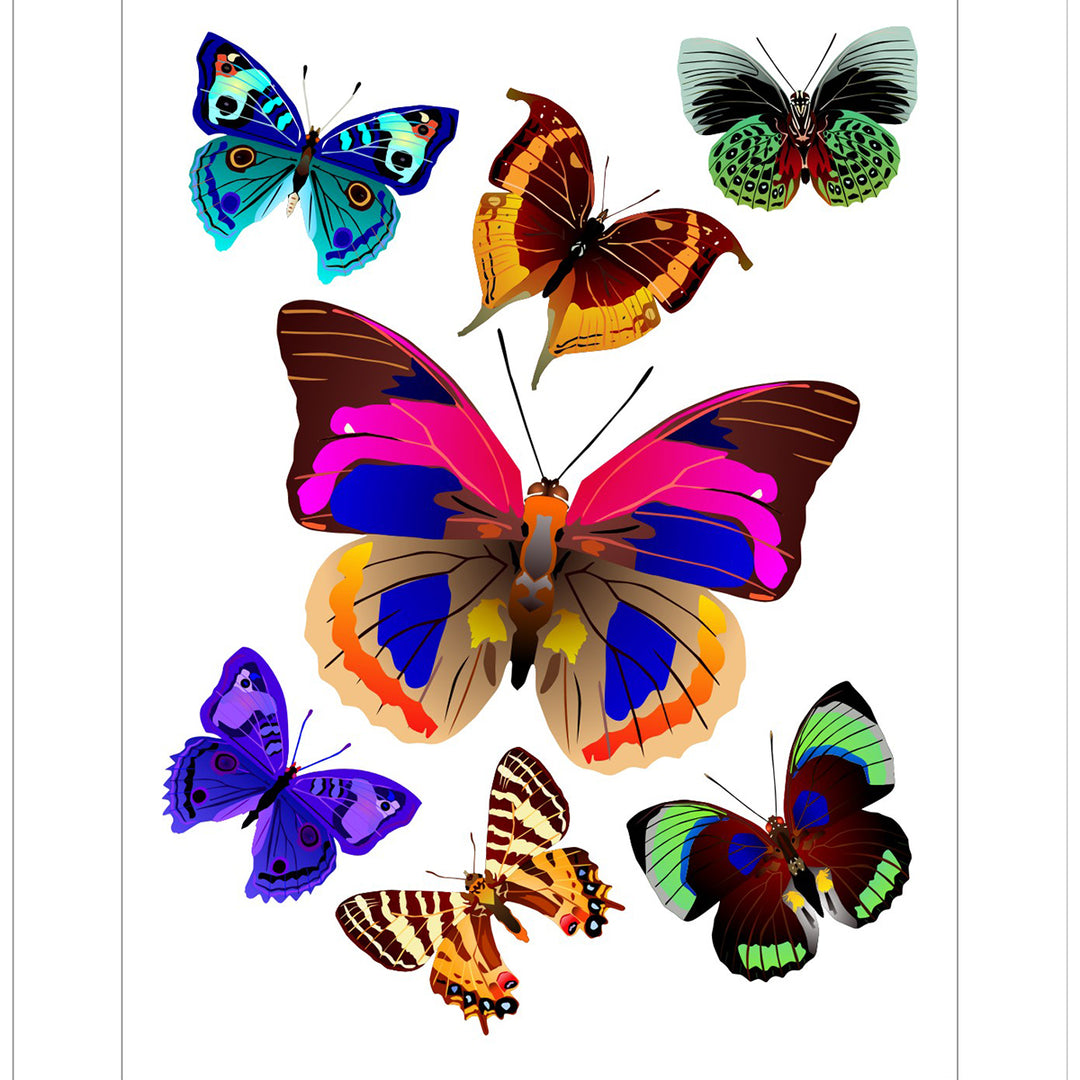 Stickers A&G 65x85 cm, 1 pack, butterflies