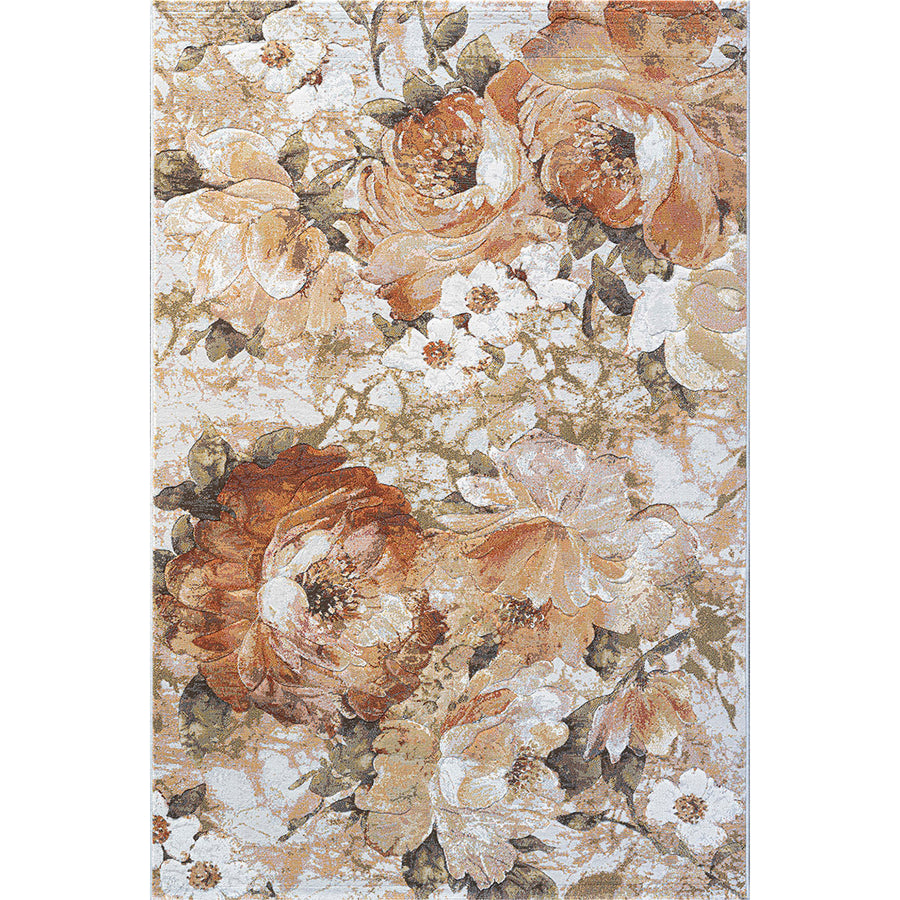 Релефен Килим Argentum Оранжеви Божури Бежово Стандартен / 200 х 290