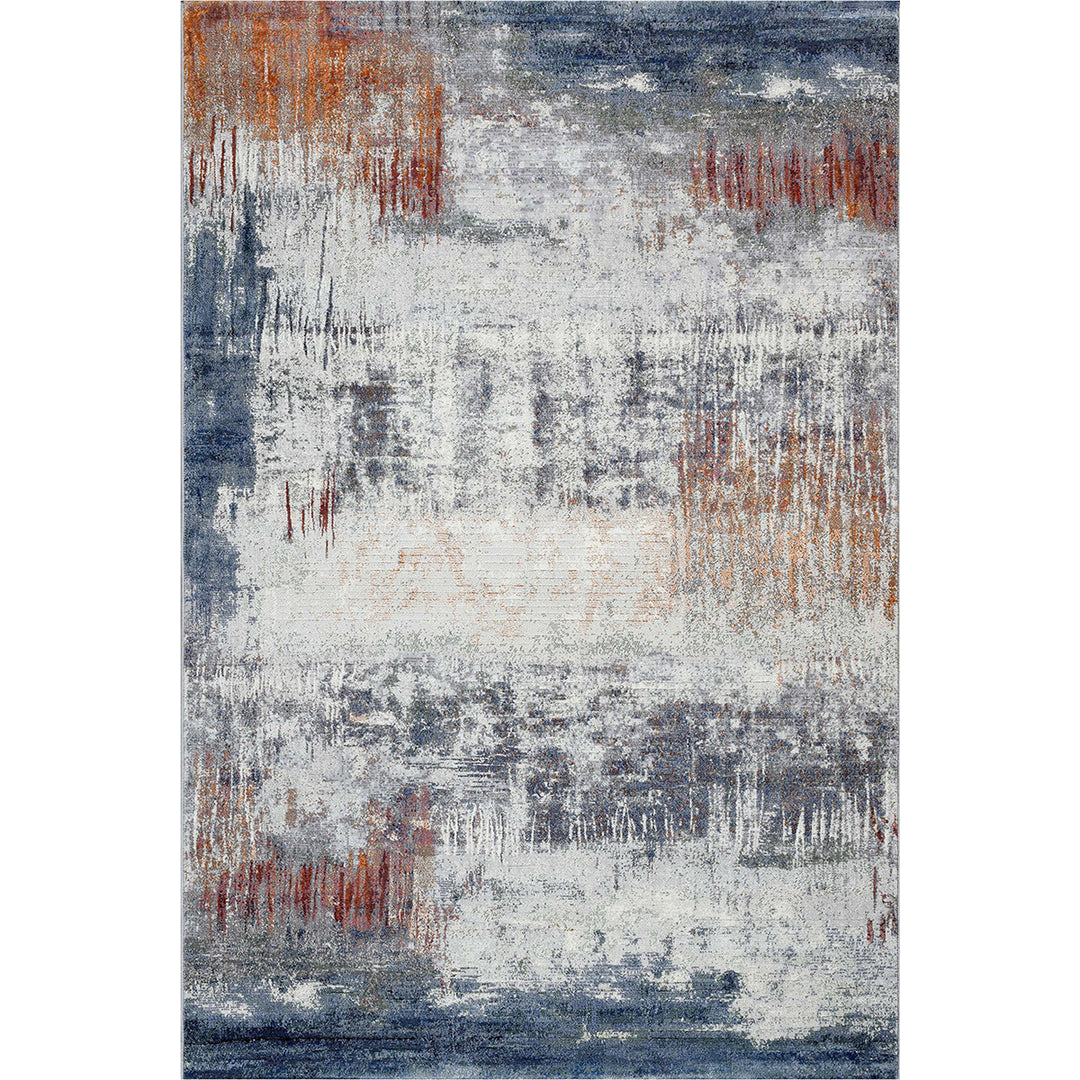 Релефен Килим Argentum Синьо Винтидж Крем Кръг / 160 кръг