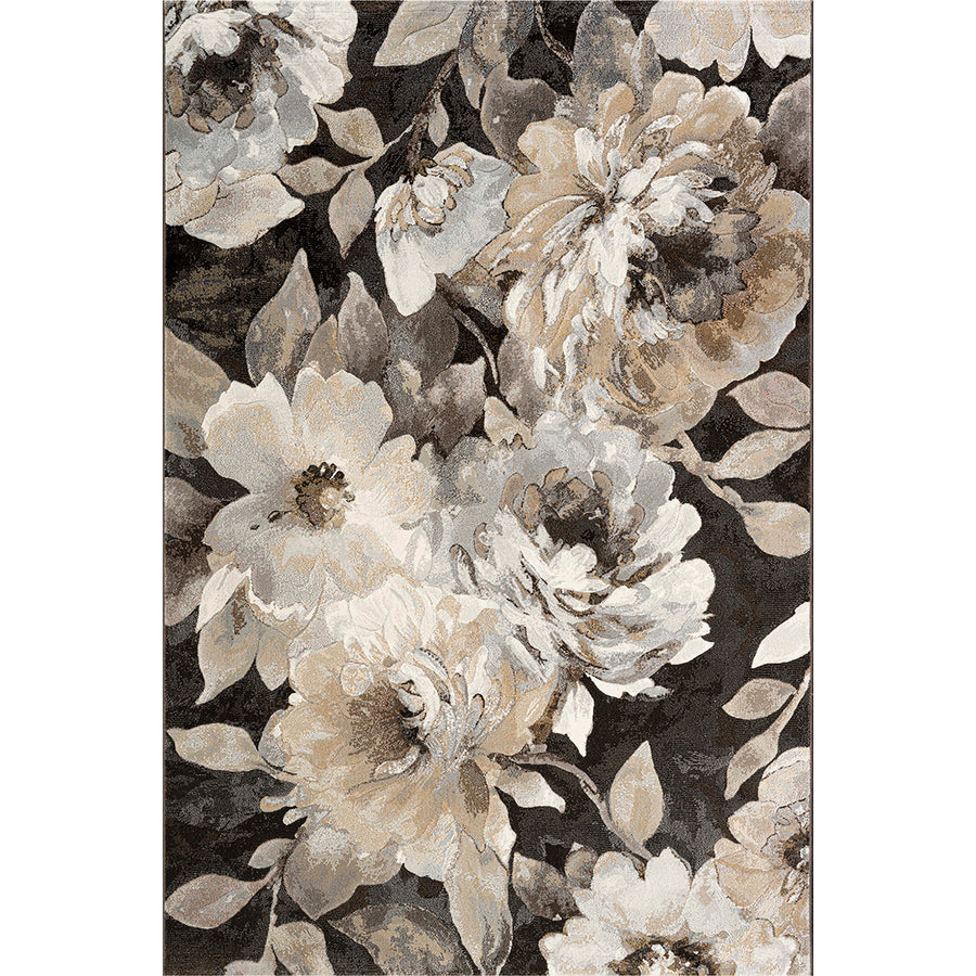 Релефен Килим Argentum Големи цветя Кафяво Стандартен / 200 х 290