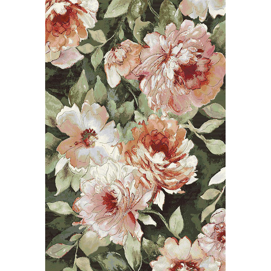 Релефен Килим Argentum Големи Цветя Зелено Стандартен / 200 х 290