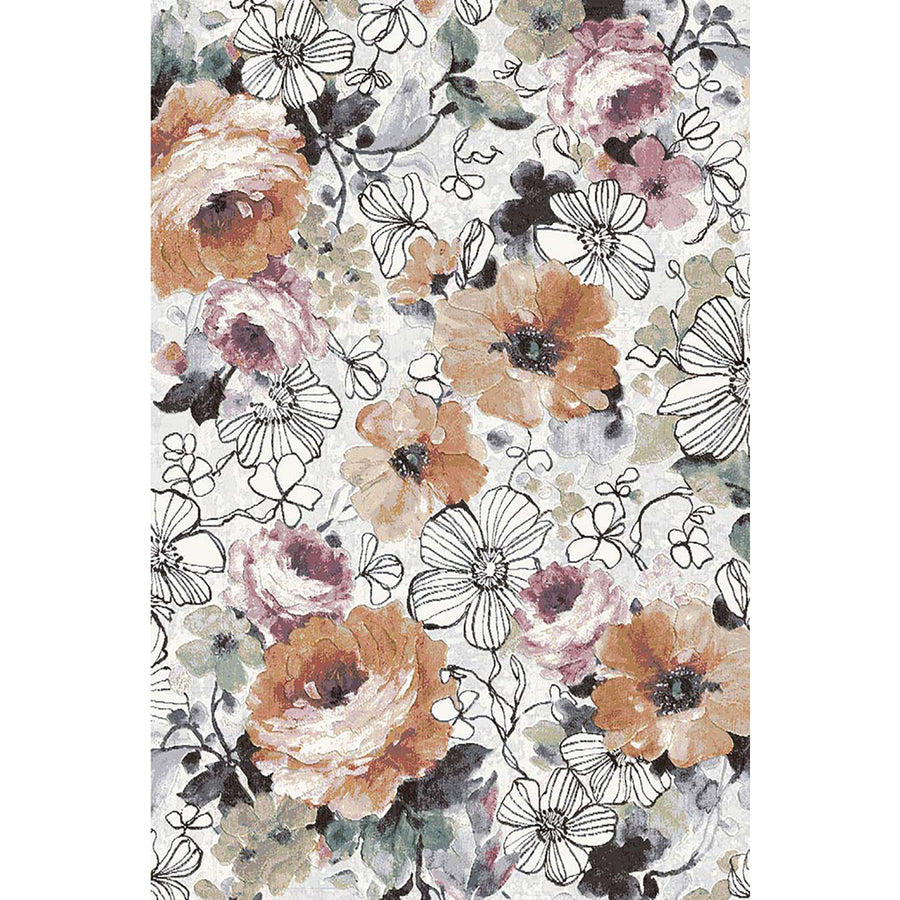 Релефен Килим Argentum Цветя Антрацит/оранж Стандартен / 160х230