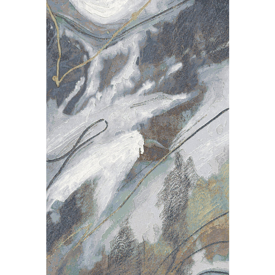 Релефен Килим Argentum Акварел Синьо Пътека / 080 х 150