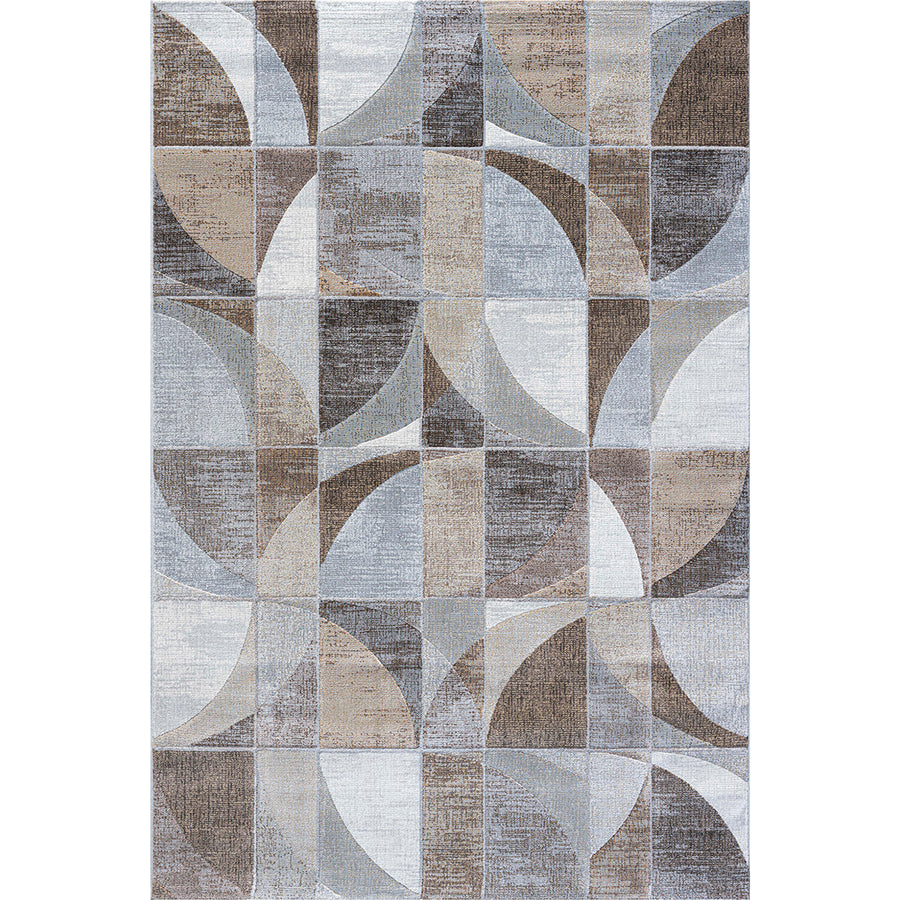 Релефен Килим Argentum Витраж Синьо бежово Пътека / 080 х 150