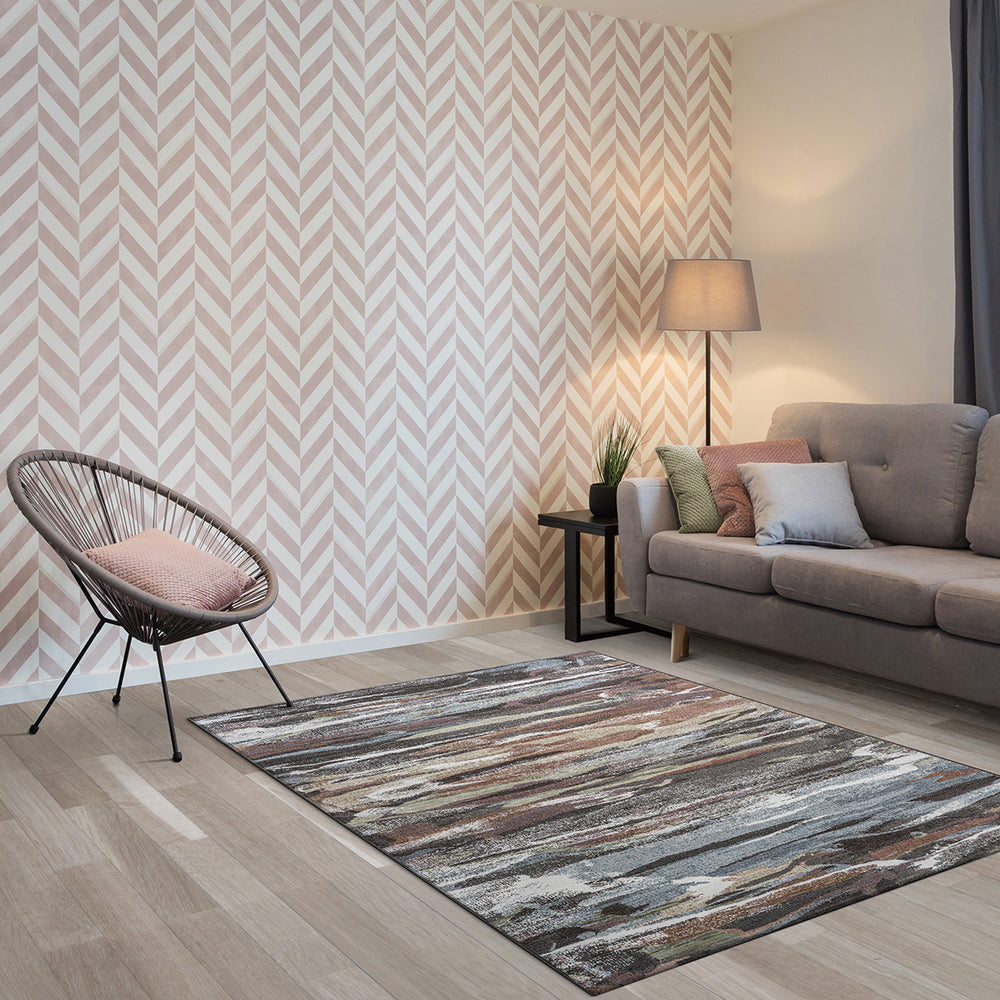 Релефен Килим Аргентум Преливащо Синьо розово Пътека / 080х150