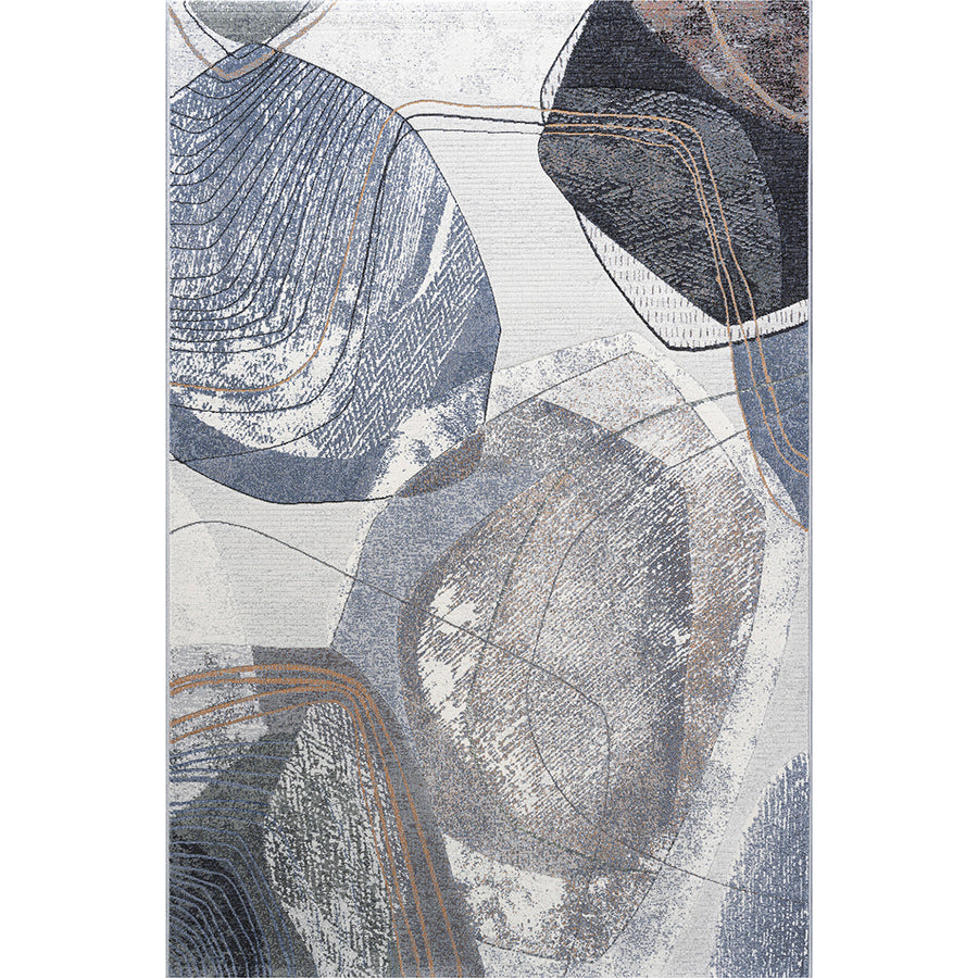 Релефен Килим Argentum Сини Каменни реки Сиво Стандартен / 160 х 230