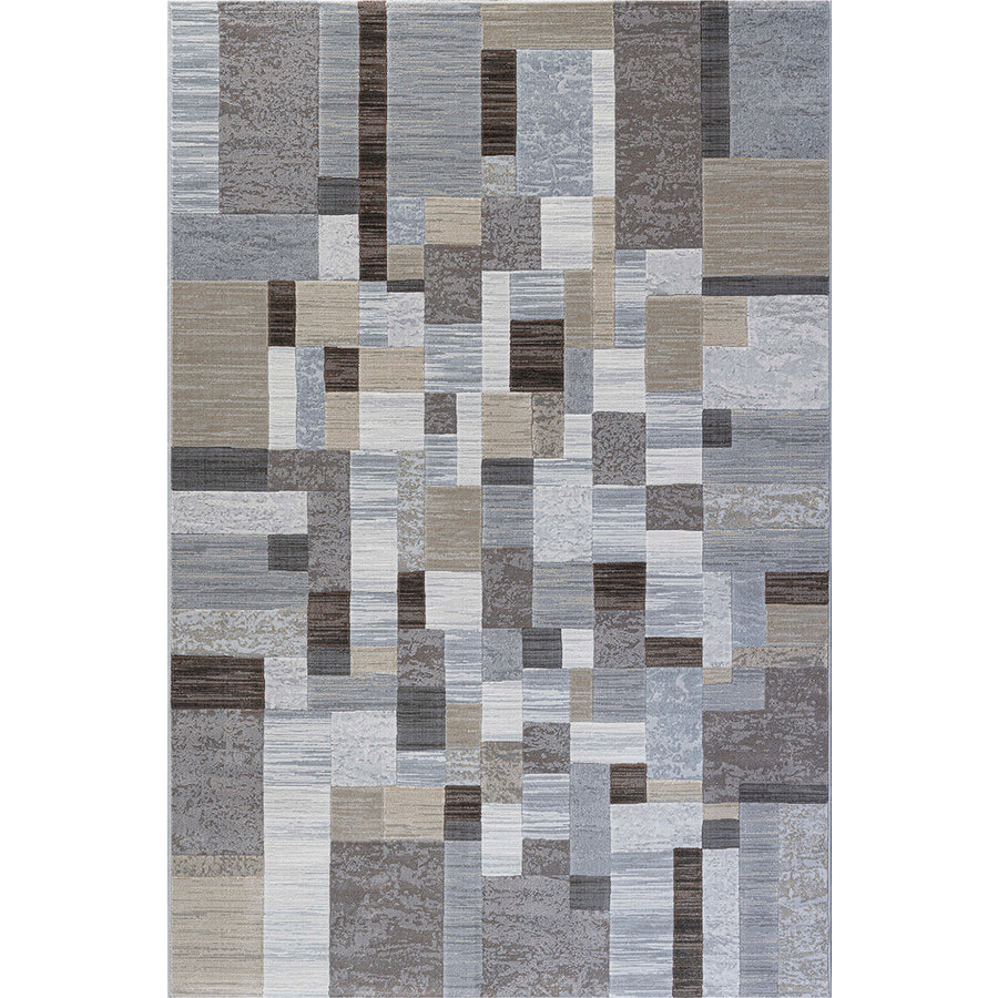 Релефен Килим Argentum Правоъгълници Крем сиво Пътека / 080 х 150