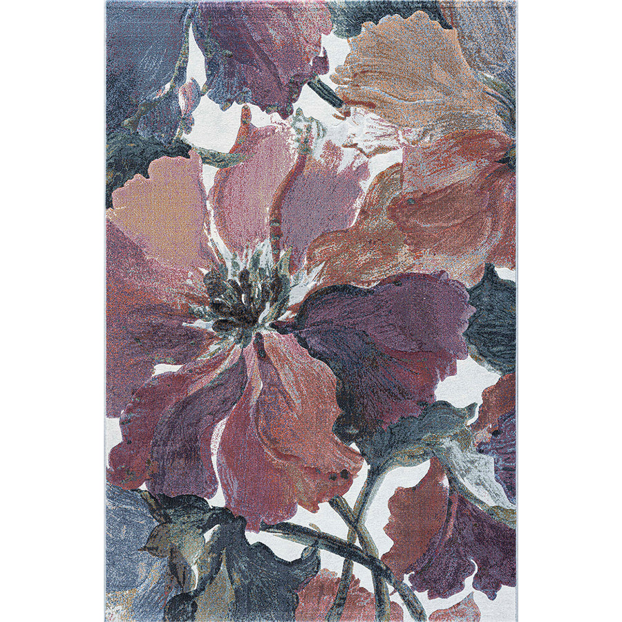 Релефен Килим Argentum Червено Цвете Кремаво Стандартен / 200 х 290