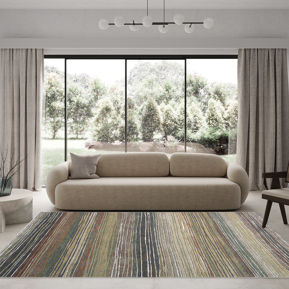 Релефен Килим Аргентум Райе Зелено Стандартен / 200х290