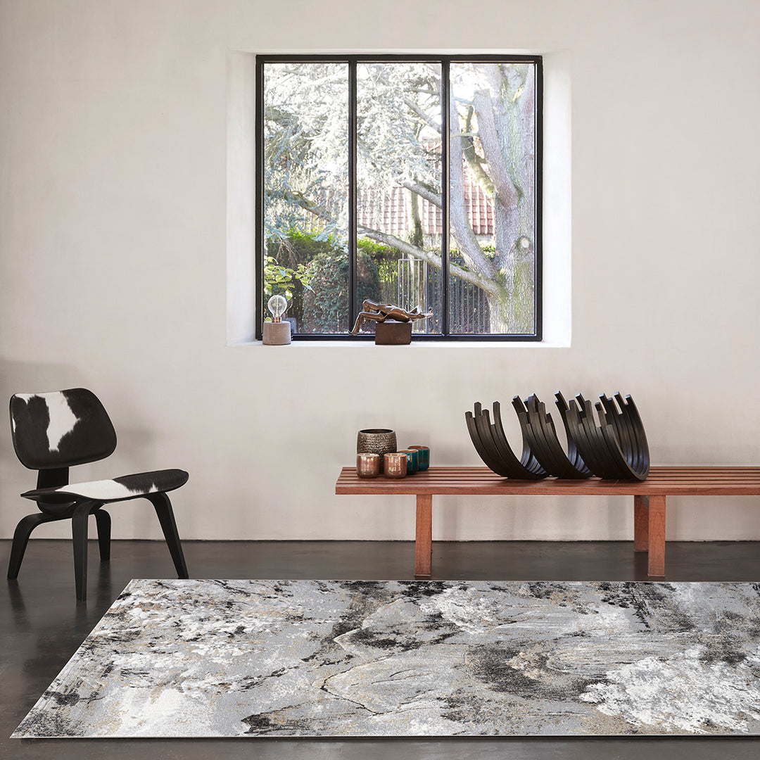 Релефен Килим Аргентум Нощни хълмове Сиво Стандартен / 120х170