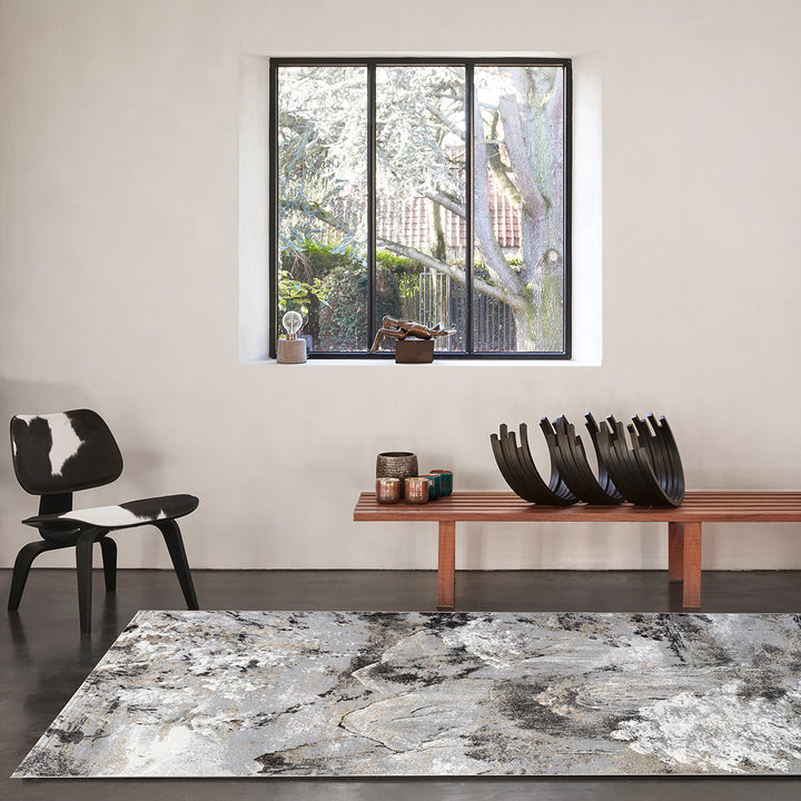 Релефен Килим Аргентум Нощни хълмове Сиво Стандартен / 120х170